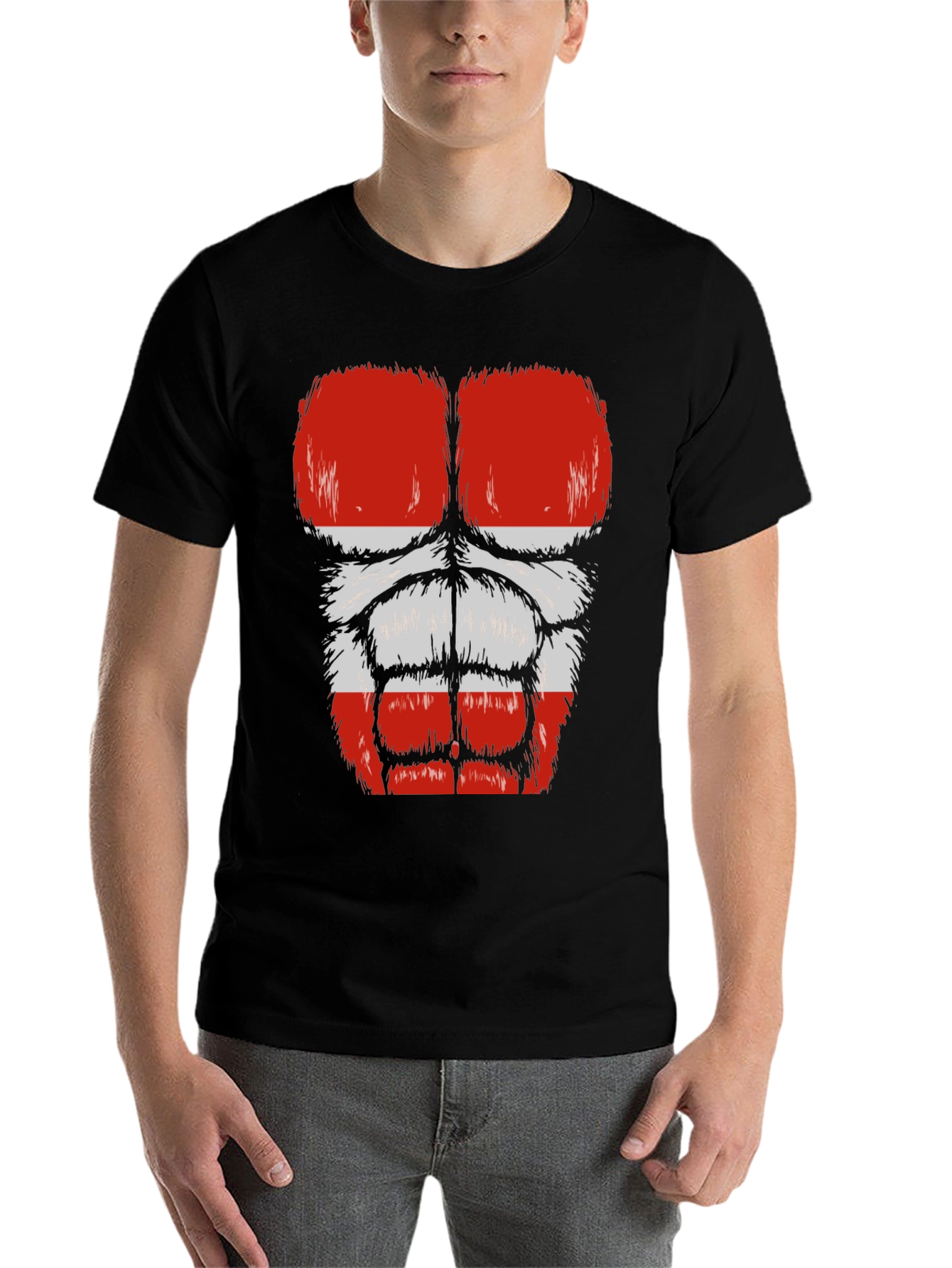Funny Gorilla Bodybuilder Austrian Flag Muscle T-Shirt