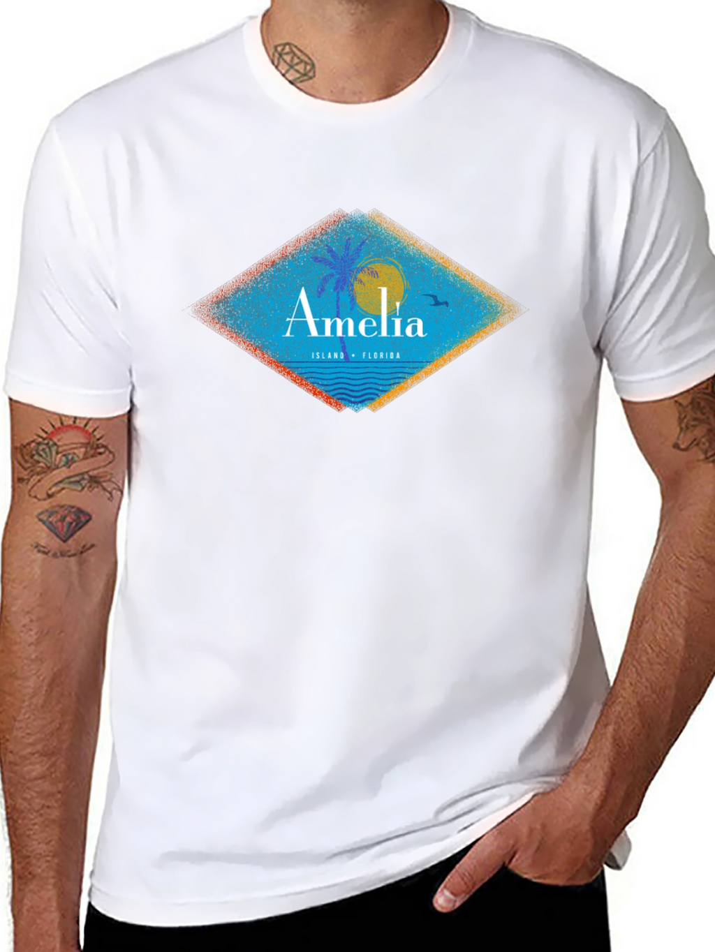 Amelia Island Florida T-Shirt Black Mens