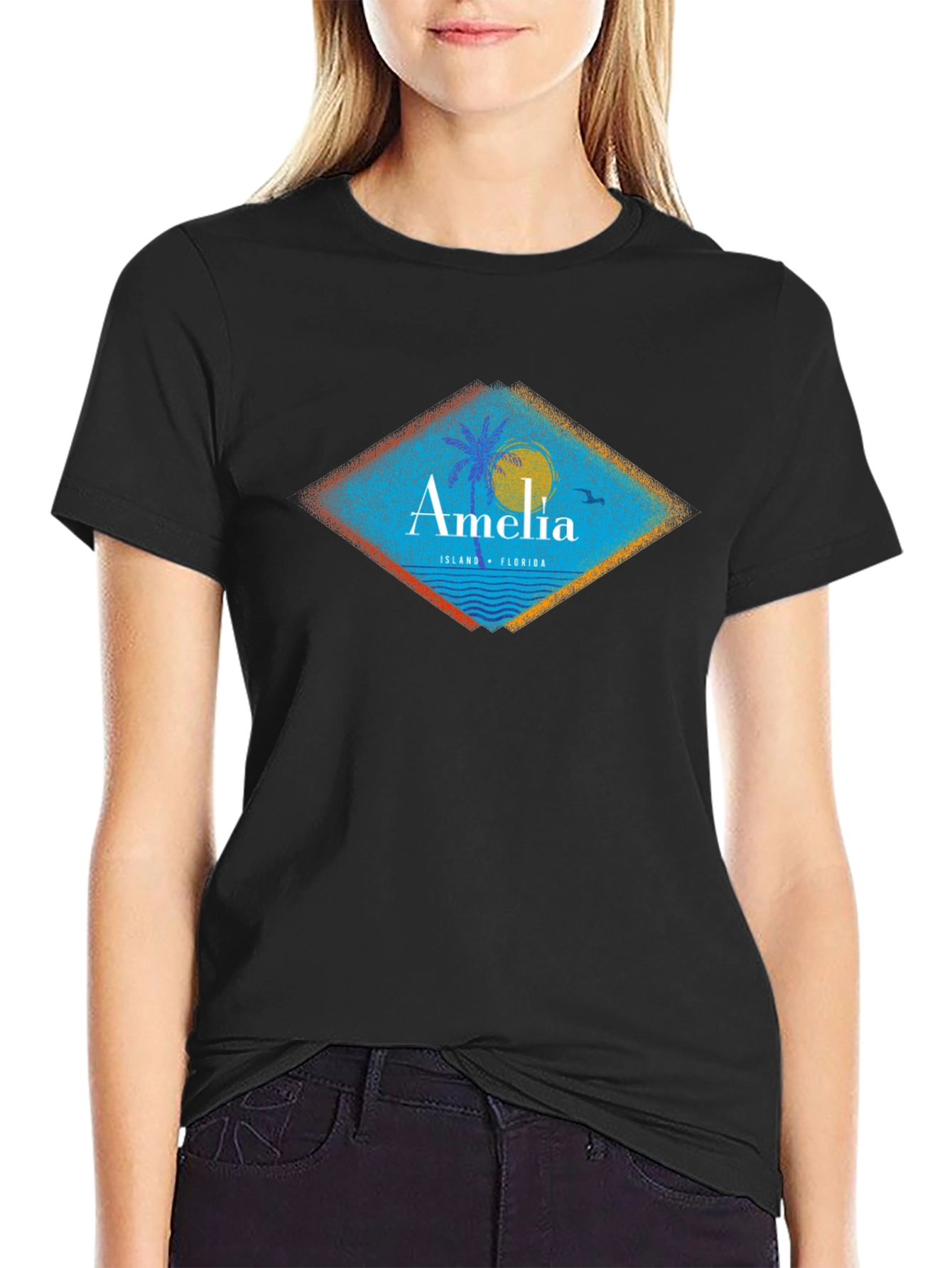 Amelia Island Florida T-Shirt Black Mens