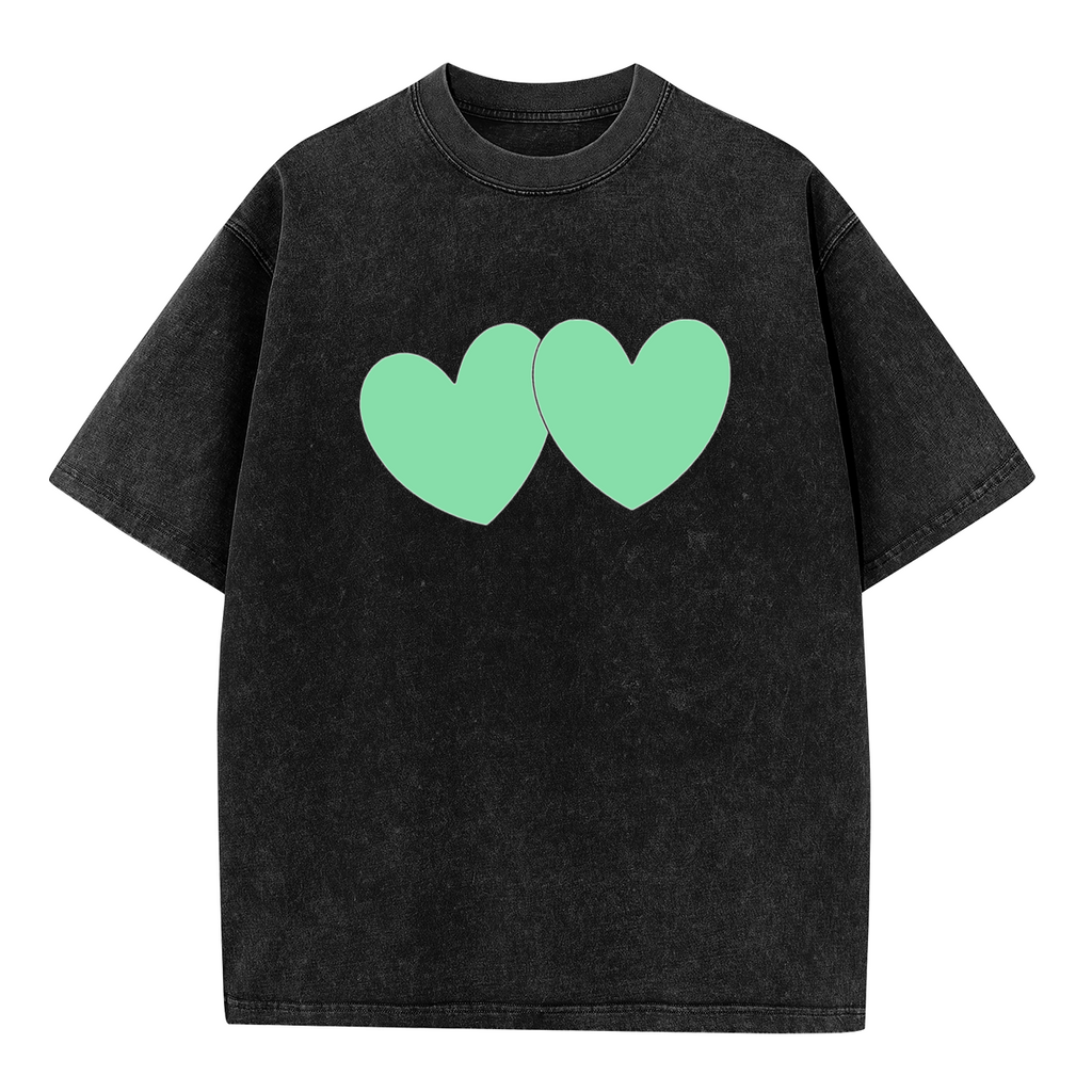 Two Light Green Hearts