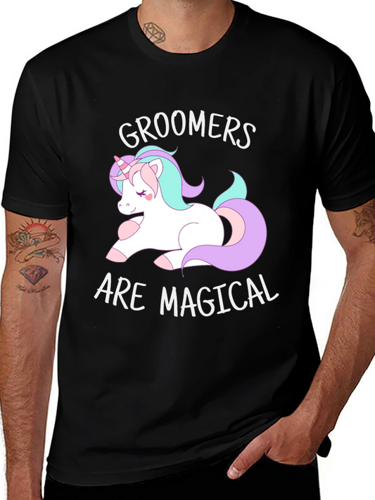 Groomers are Magical T-Shirt Cute Unicorn Graphic Tee
