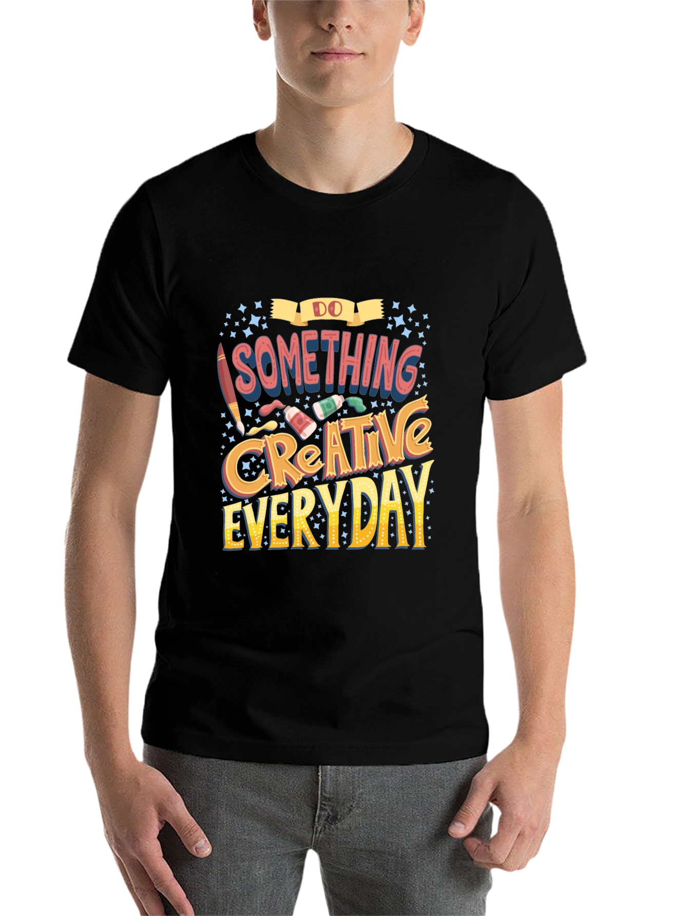 Do Something Creative Everyday Black Graphic Tee