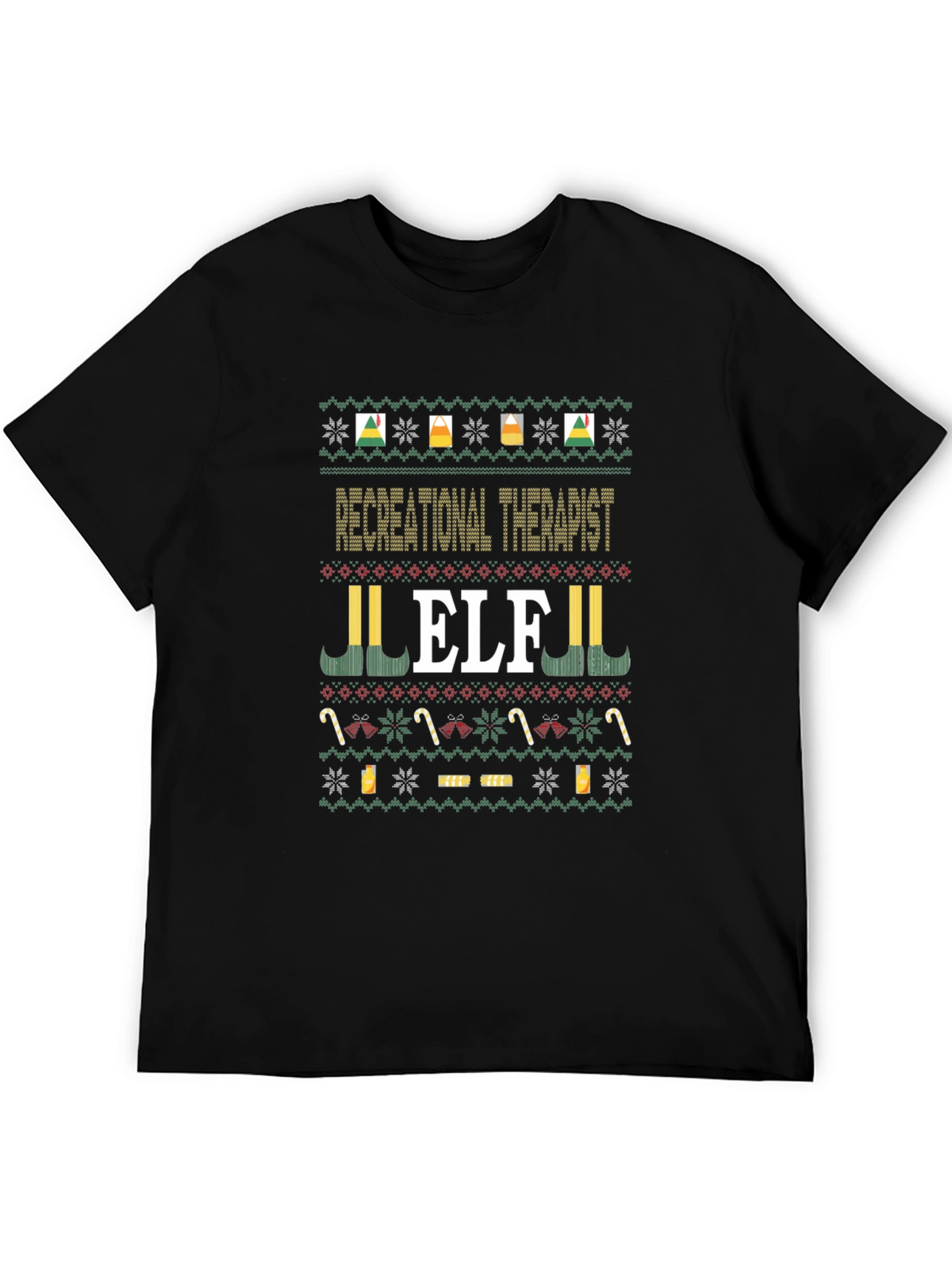 Recreational Therapist Elf Ugly Christmas T-Shirt
