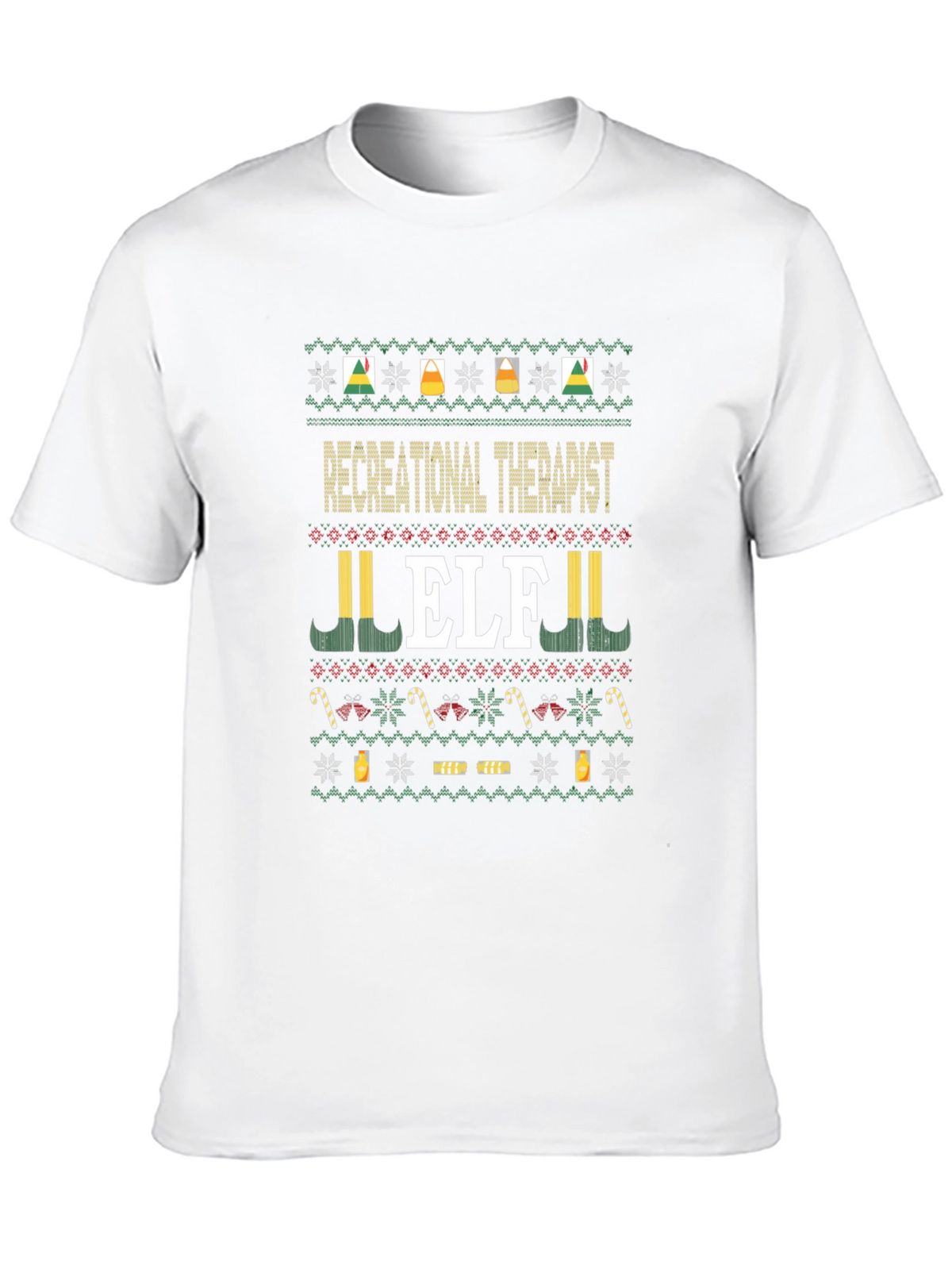 Recreational Therapist Elf Ugly Christmas T-Shirt