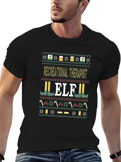 Recreational Therapist Elf Ugly Christmas T-Shirt