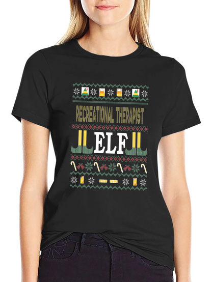 Recreational Therapist Elf Ugly Christmas T-Shirt