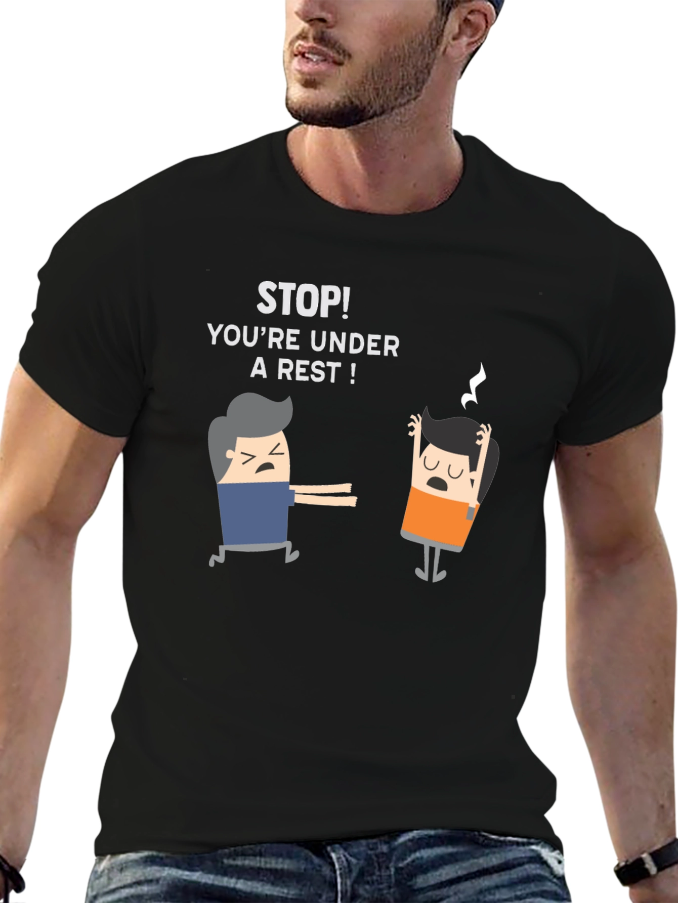 Youre Under a Rest! Funny Black T-Shirt