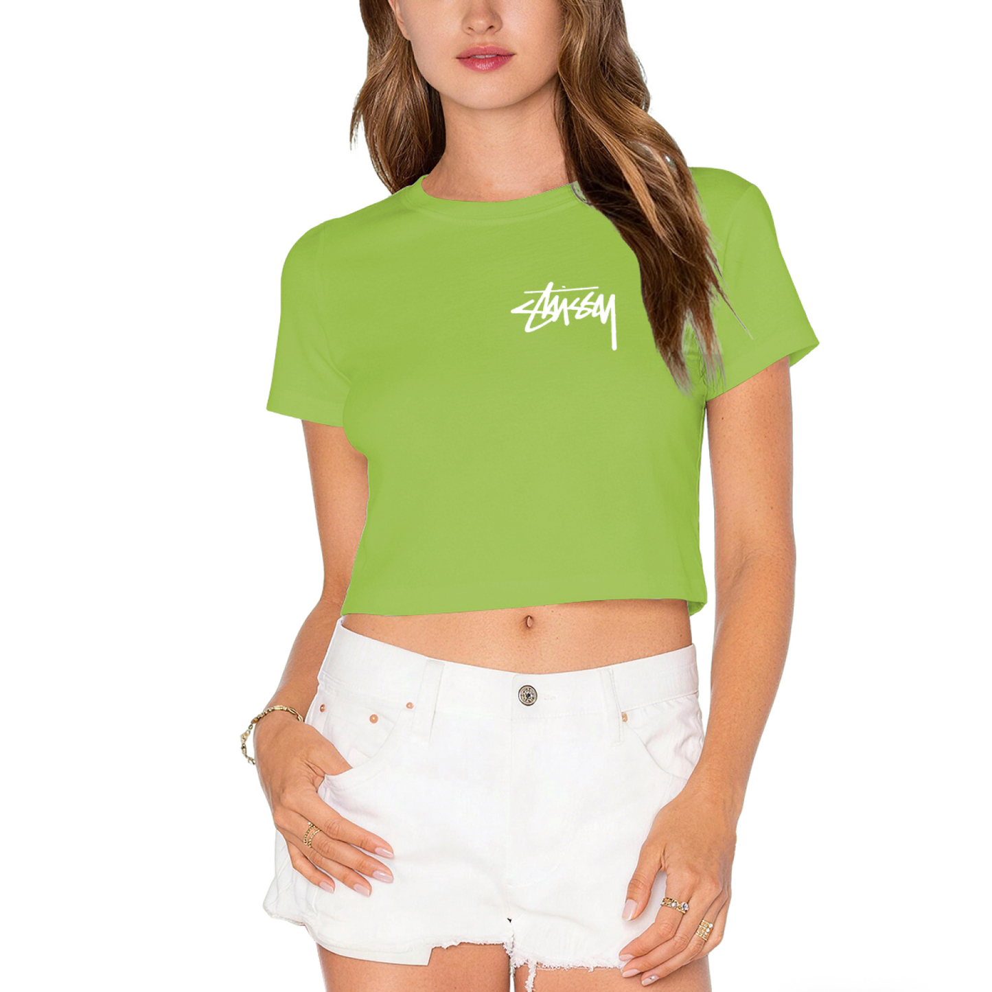 Retro Street Signature Lime Green Crop Top