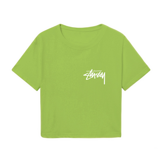 Retro Street Signature Lime Green Crop Top