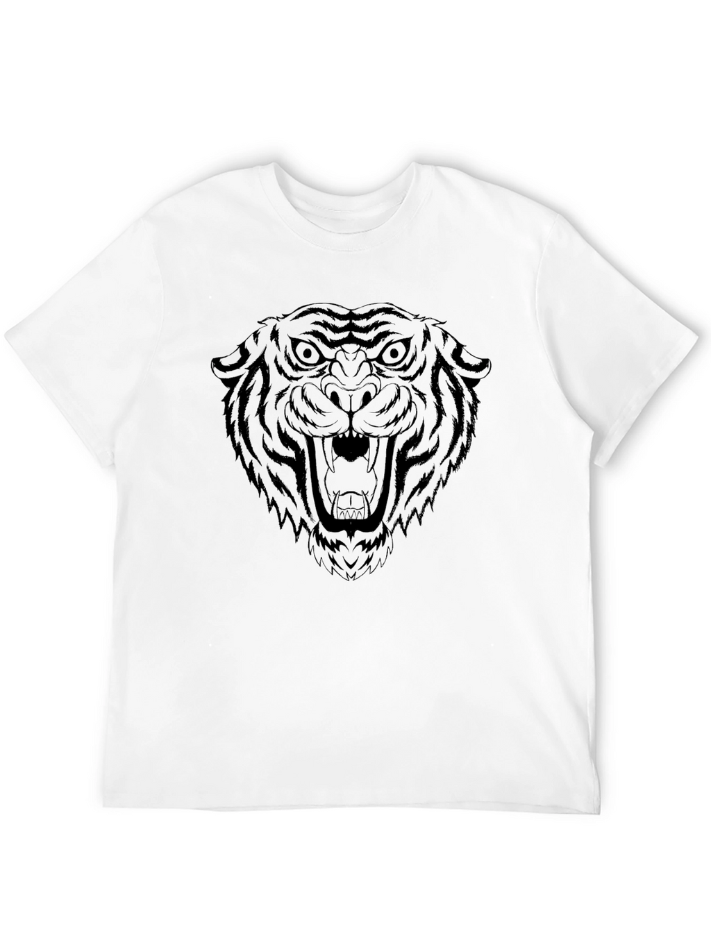 Mens Black Tiger Graphic Tee - Stylish & Bold