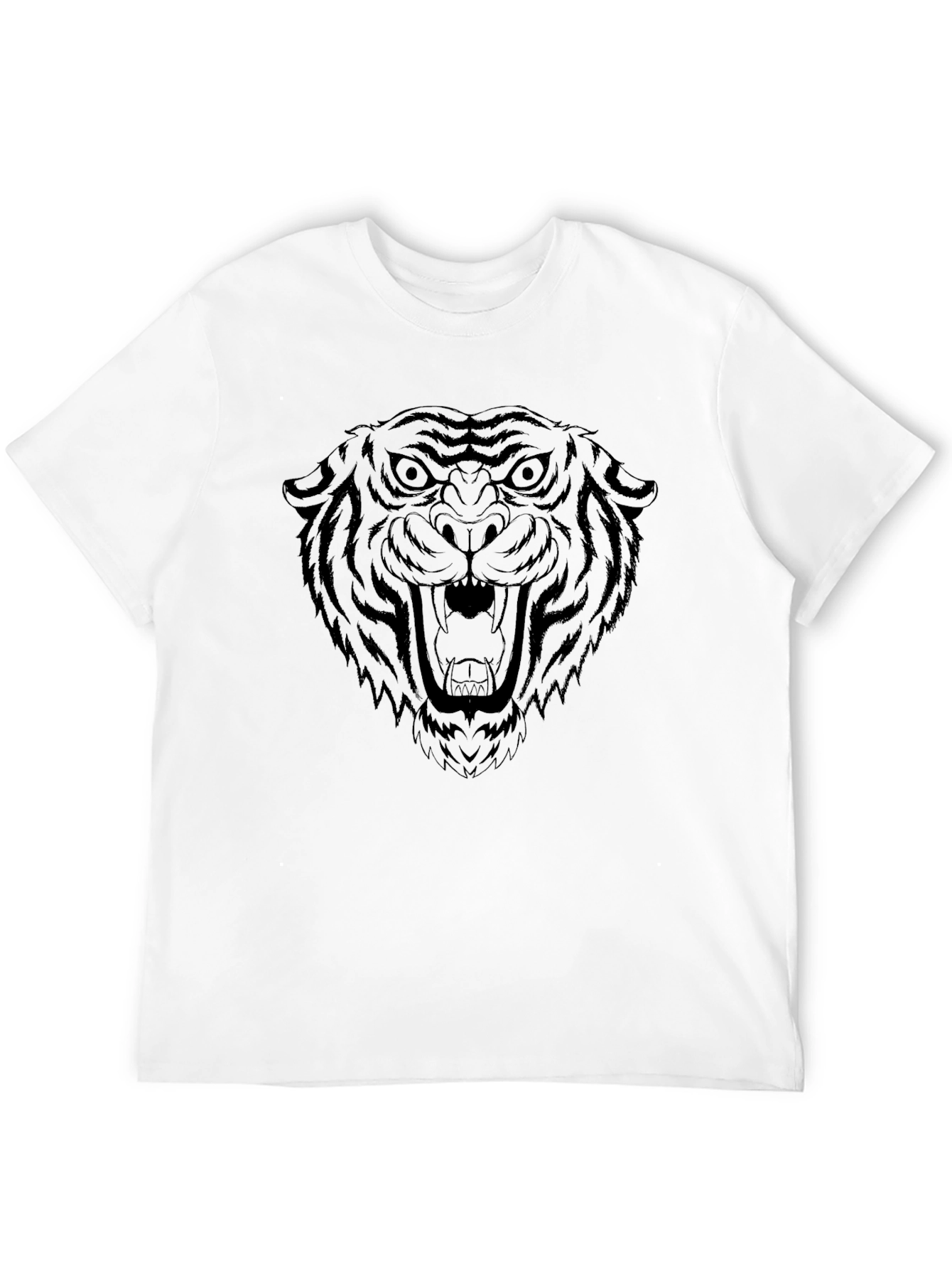 Mens Black Tiger Graphic Tee - Stylish & Bold