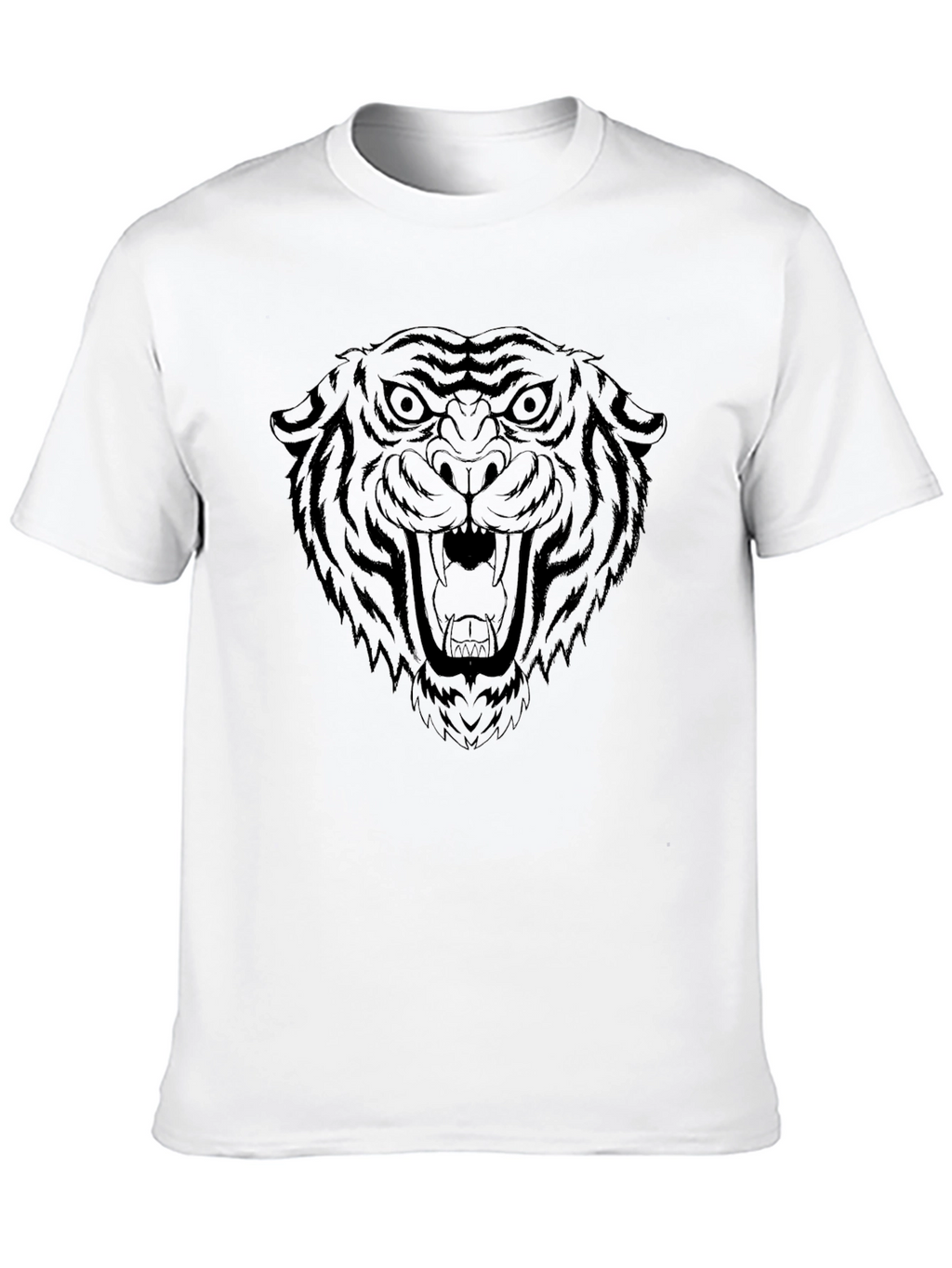 Mens Black Tiger Graphic Tee - Stylish & Bold