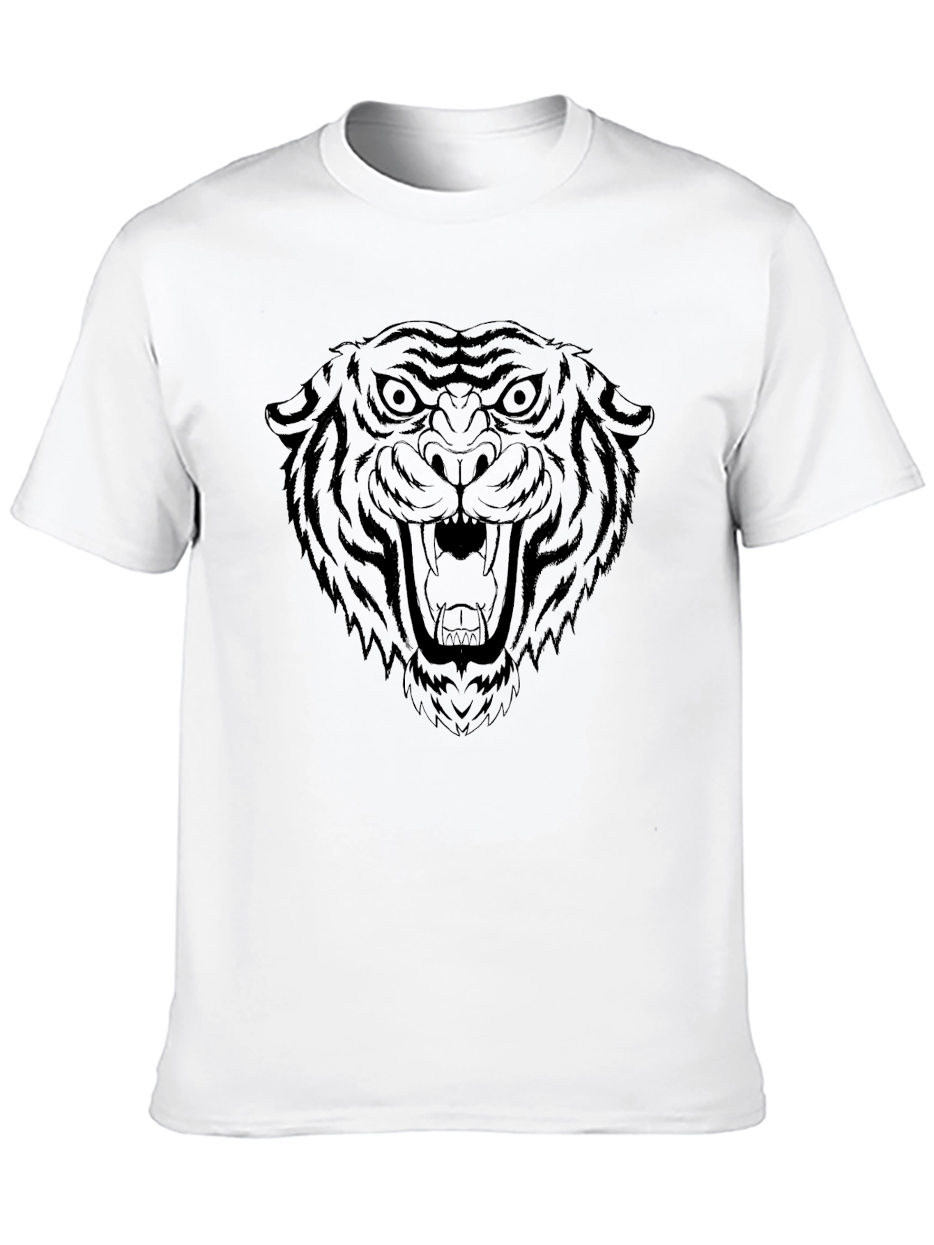 Mens Black Tiger Graphic Tee - Stylish & Bold