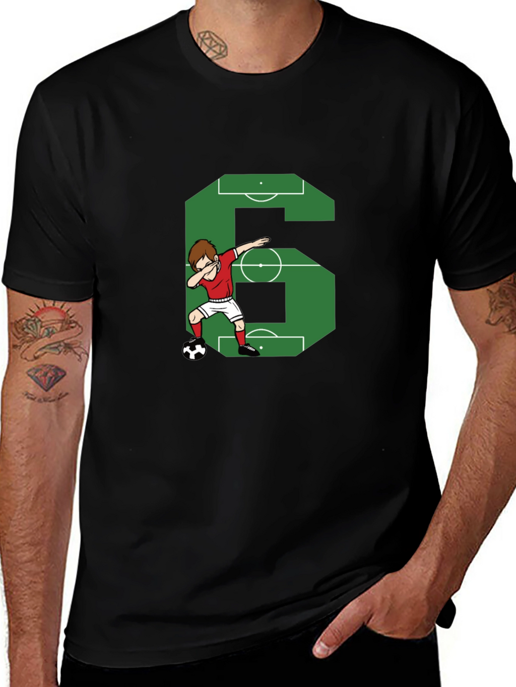 Soccer Number 6 Dab T-Shirt
