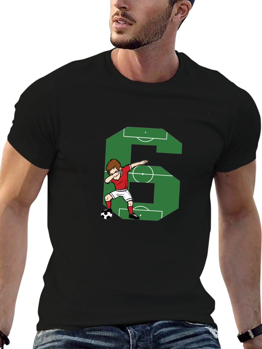 Soccer Number 6 Dab T-Shirt