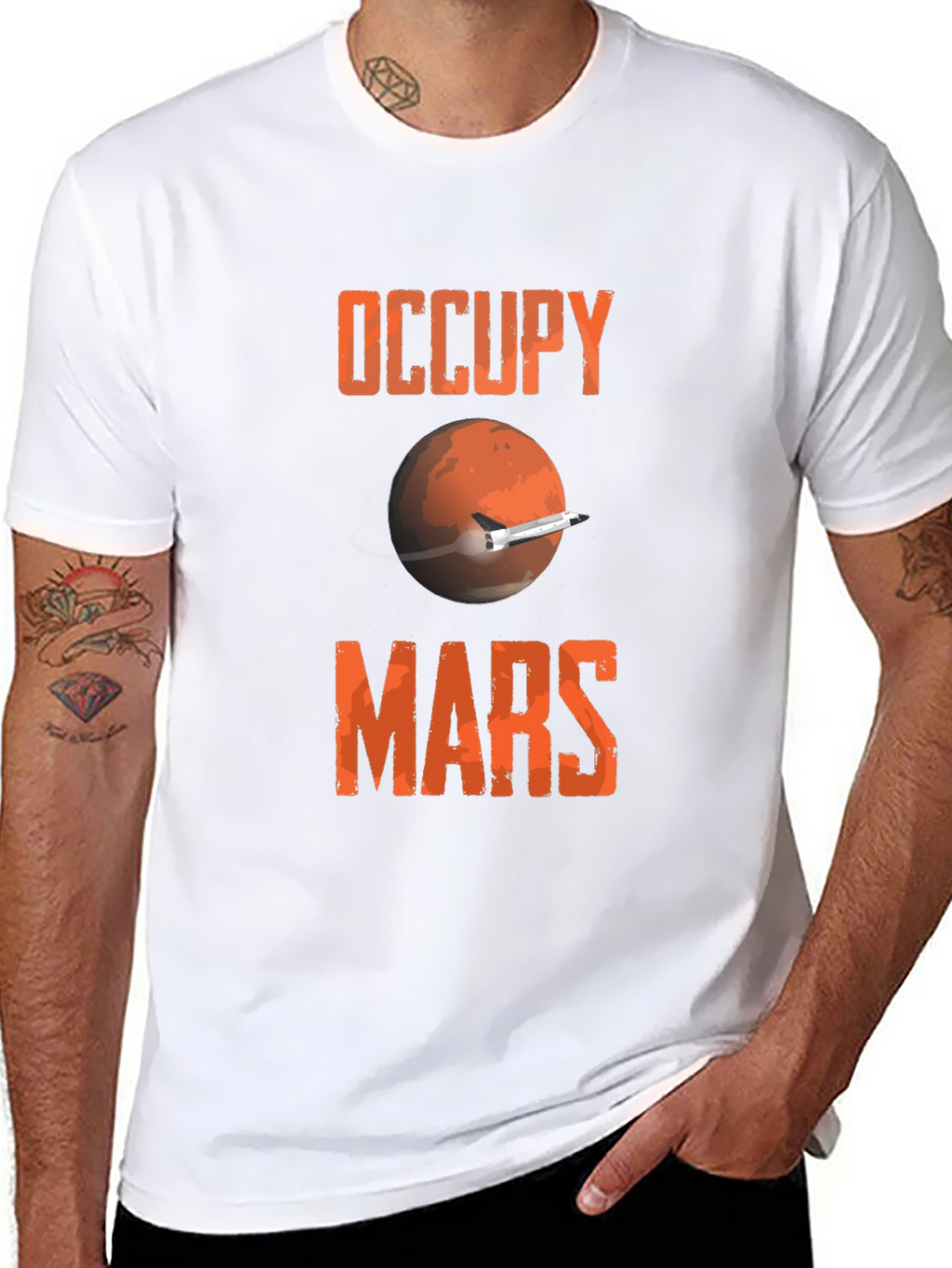 Occupy Mars Graphic Tee - Space Exploration T-Shirt