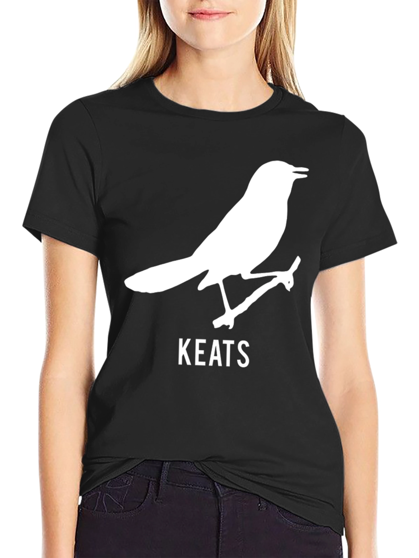 Keats Bird Black T-Shirt - Literary Apparel