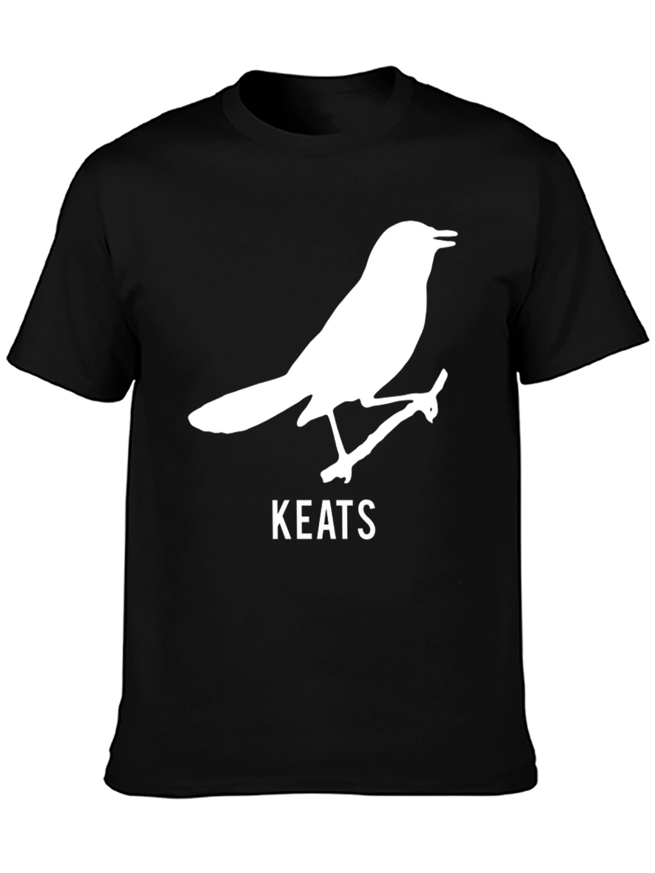 Keats Bird Black T-Shirt - Literary Apparel