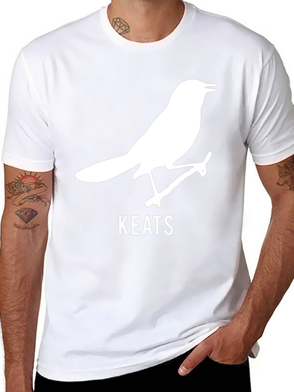 Keats Bird Black T-Shirt - Literary Apparel