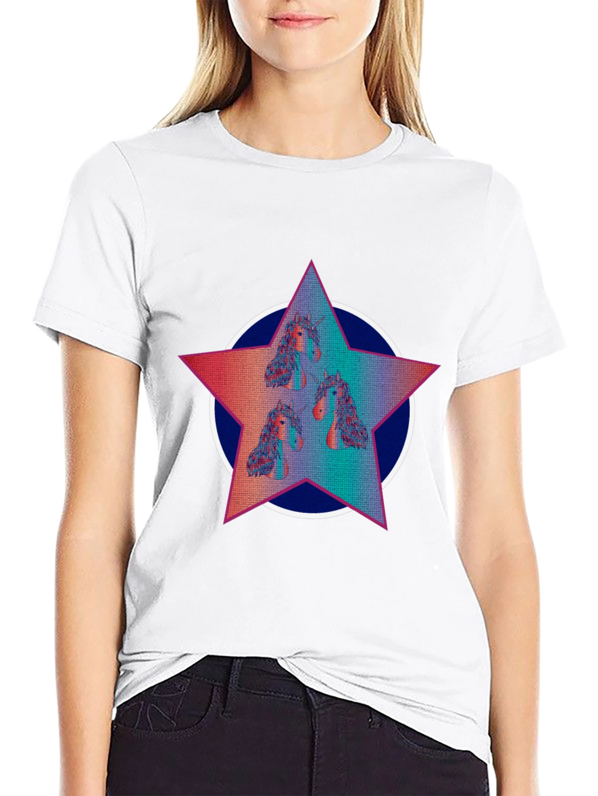 Unicorn Star Graphic Tee - Black