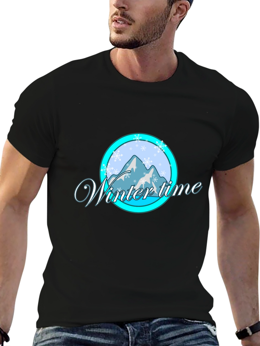 Winter Time Graphic Tee - Black