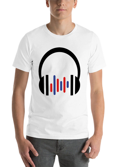 Modern Headphones Graphic Tee - Black