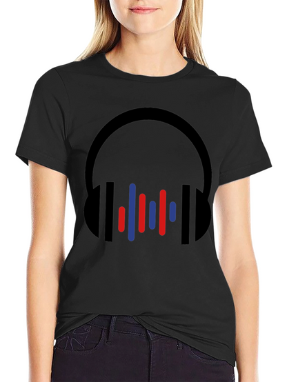 Modern Headphones Graphic Tee - Black