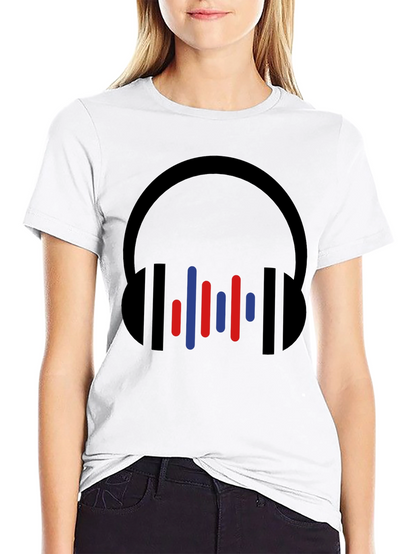 Modern Headphones Graphic Tee - Black