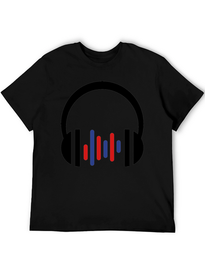 Modern Headphones Graphic Tee - Black
