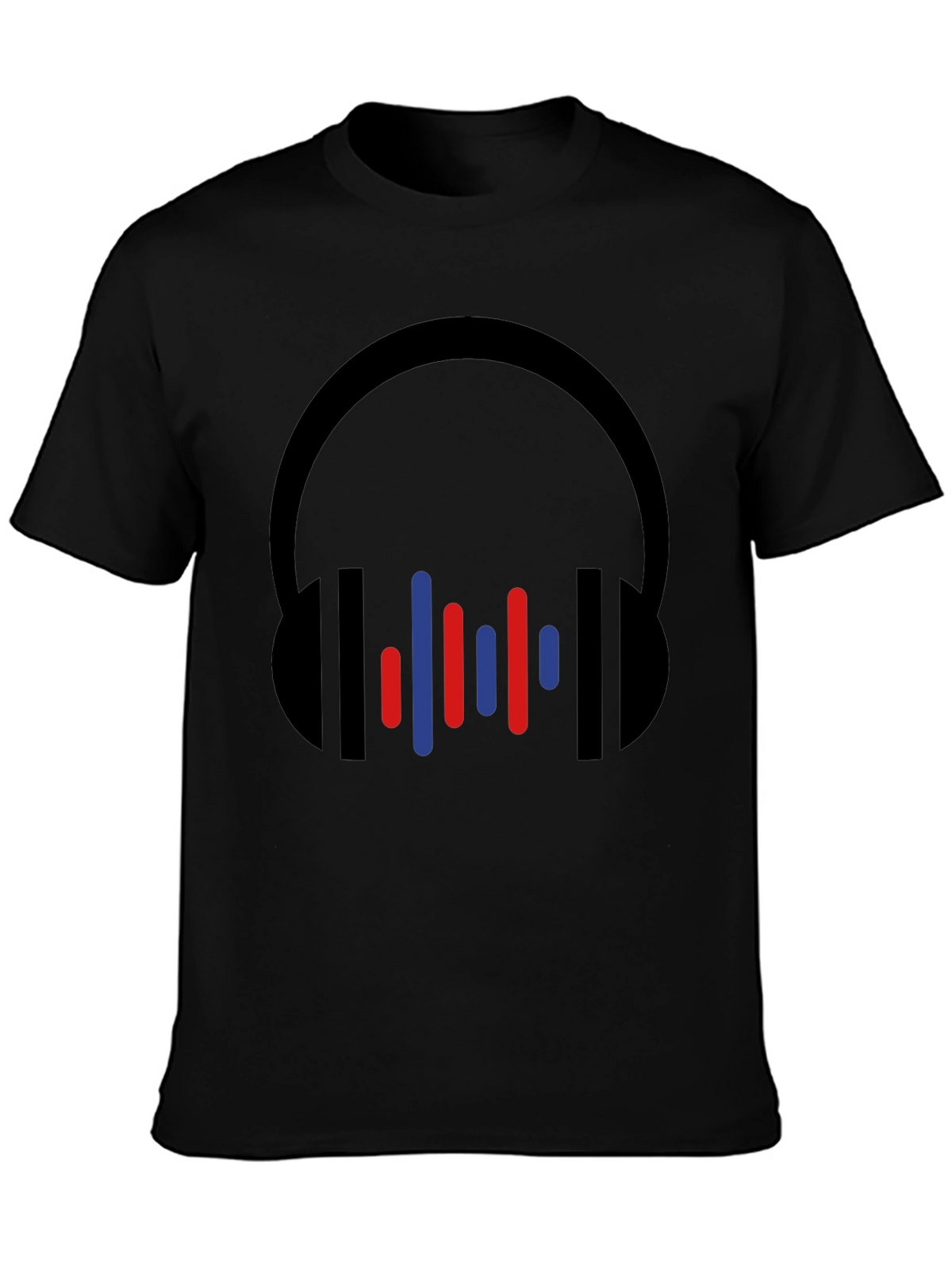Modern Headphones Graphic Tee - Black