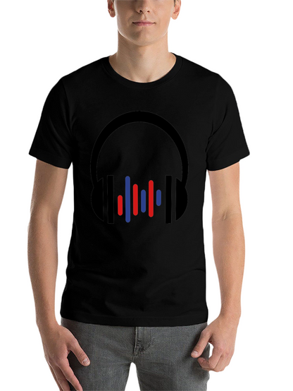 Modern Headphones Graphic Tee - Black