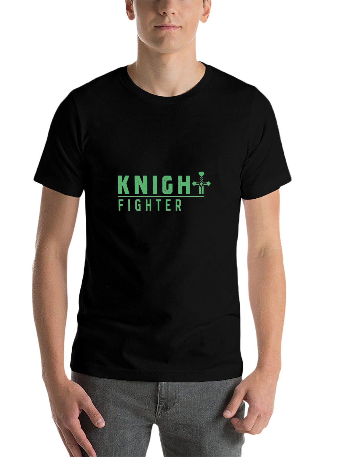 Knight Fighter Graphic T-Shirt - Black