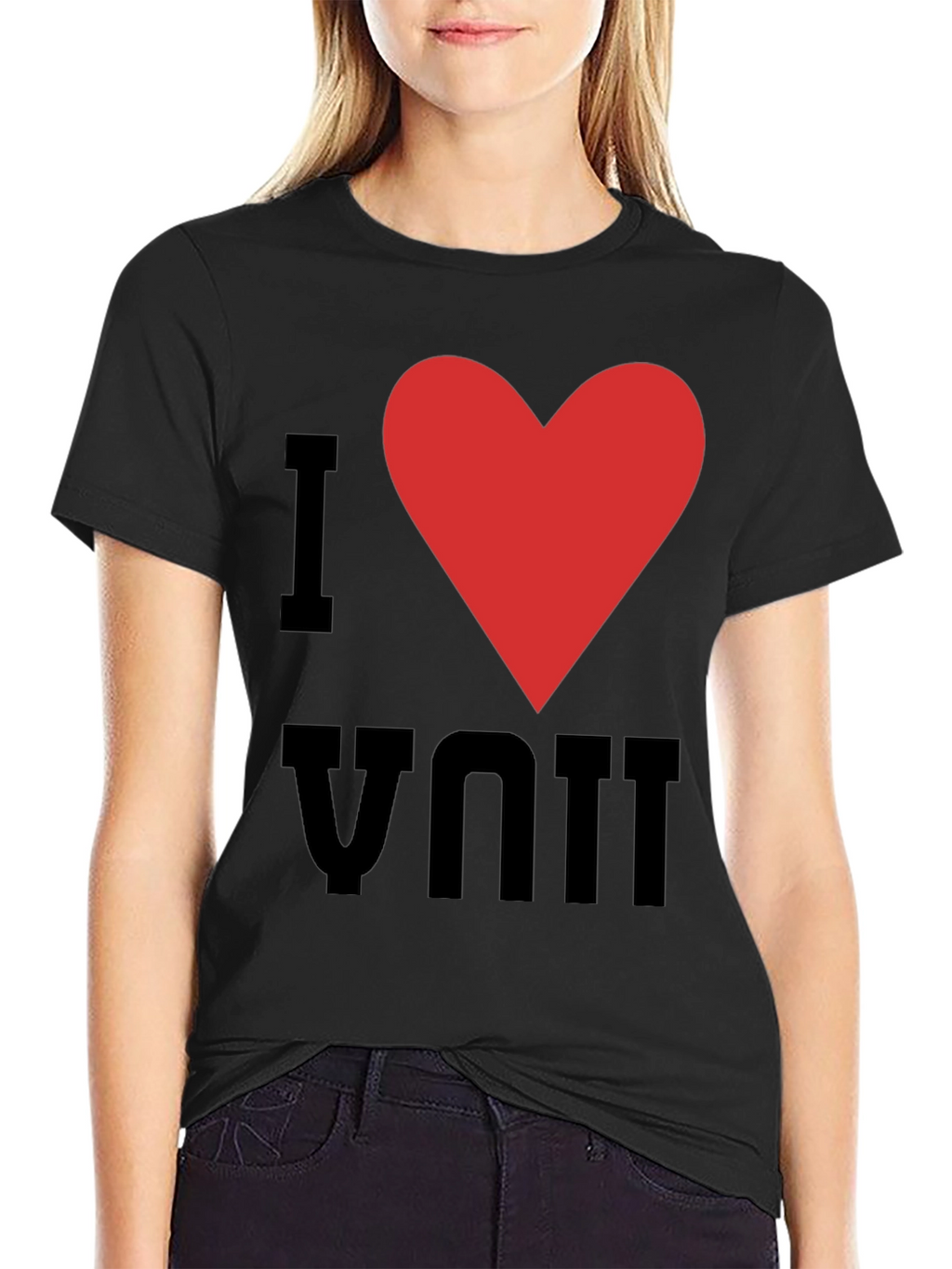 I Heart You Graphic Tee - Black Cotton T-Shirt