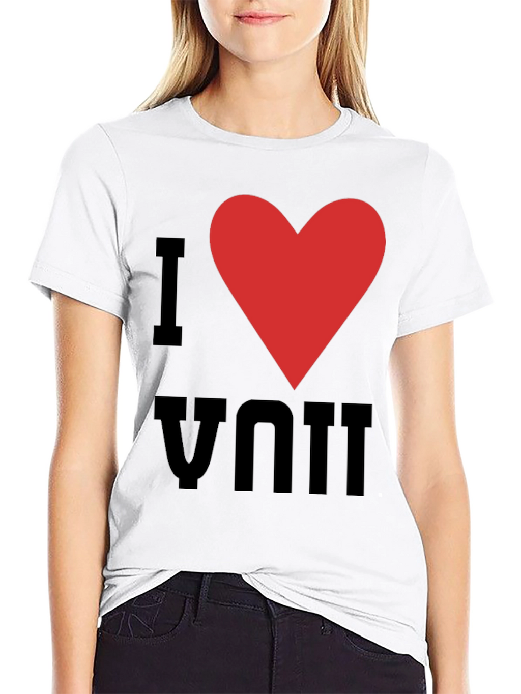 I Heart You Graphic Tee - Black Cotton T-Shirt