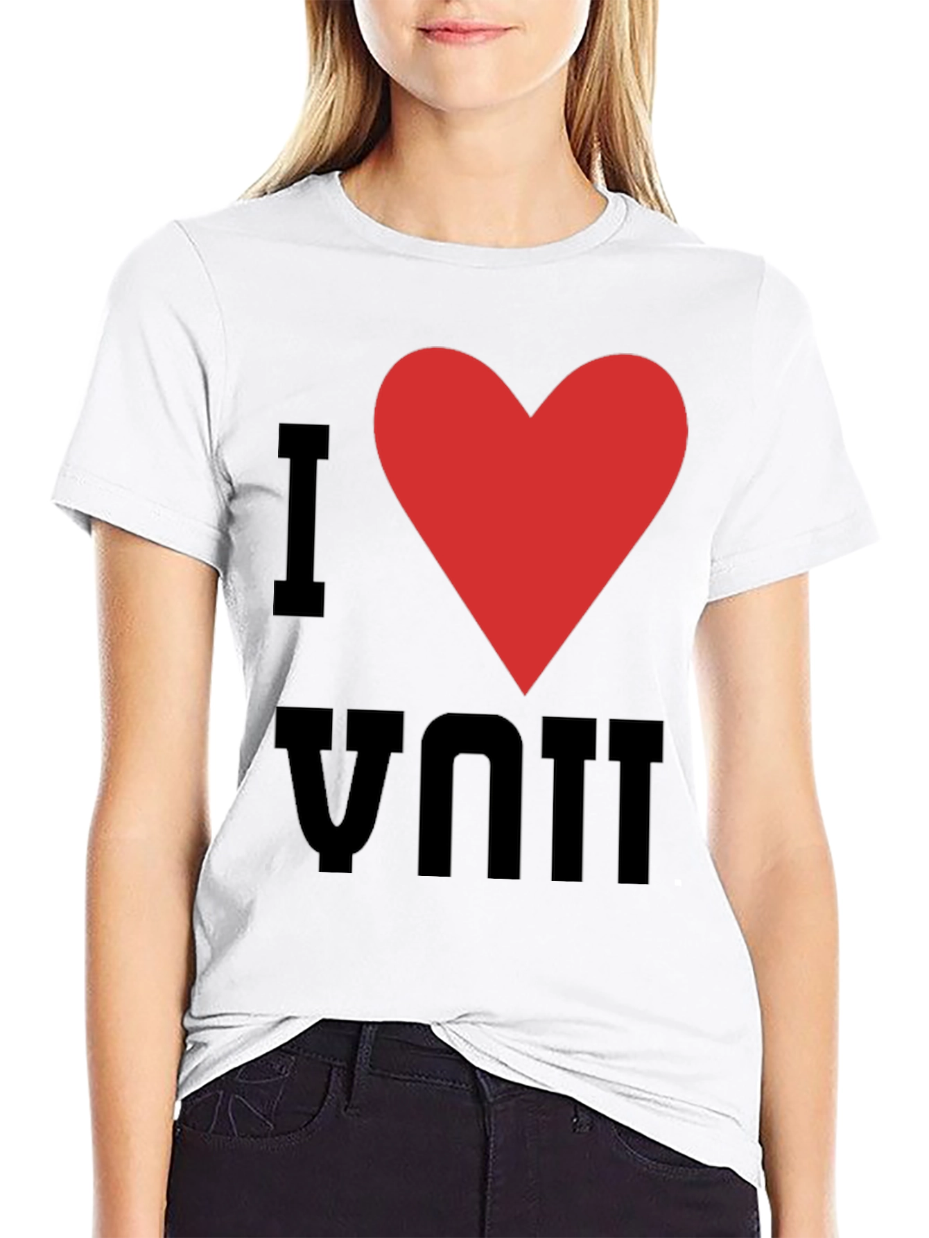 I Heart You Graphic Tee - Black Cotton T-Shirt