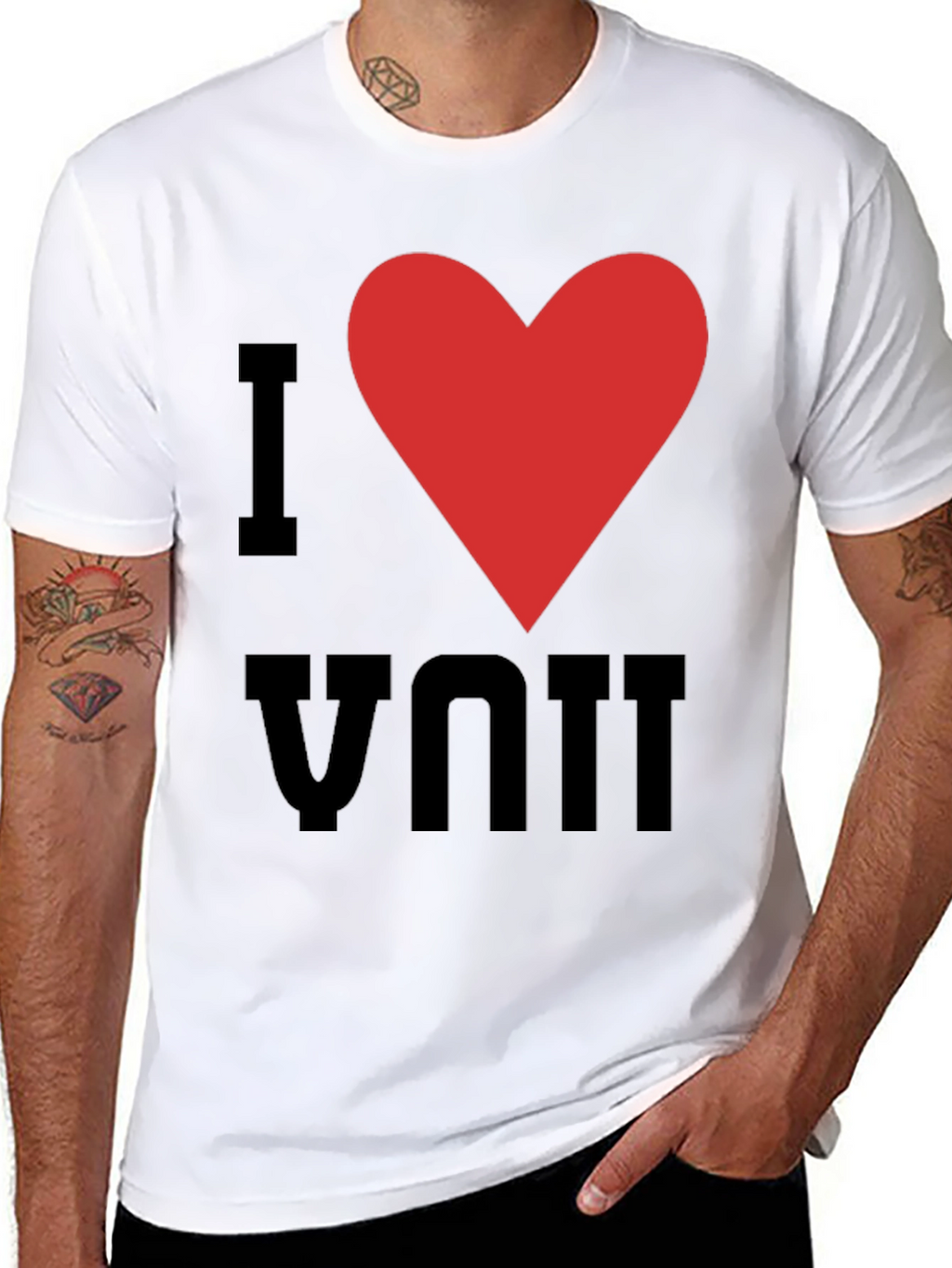I Heart You Graphic Tee - Black Cotton T-Shirt