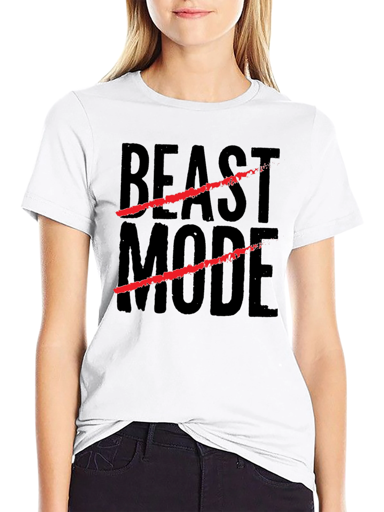Beast Mode Graphic Print Black T-Shirt