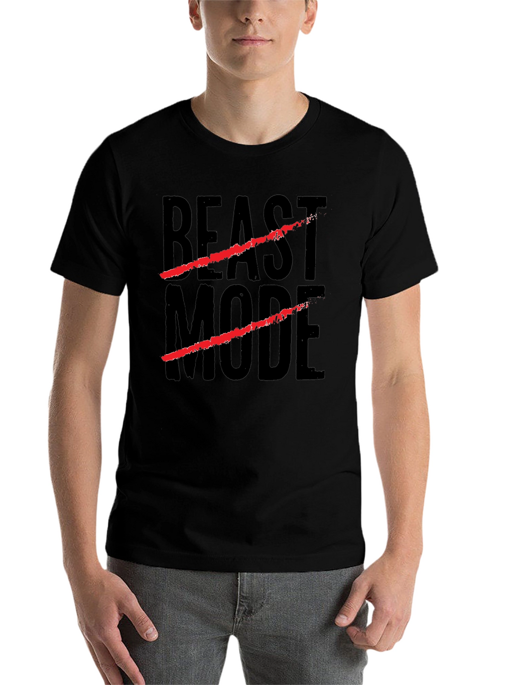 Beast Mode Graphic Print Black T-Shirt