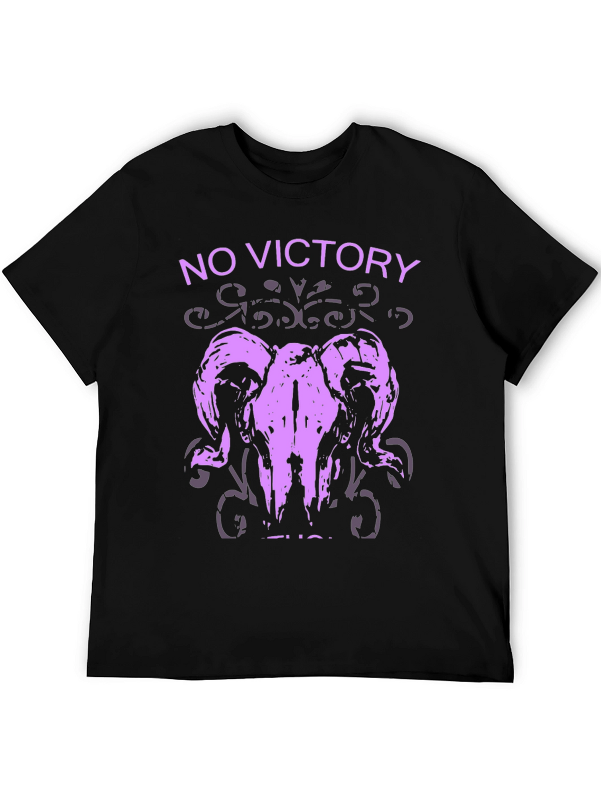 No Victory Ram Skull Graphic T-Shirt