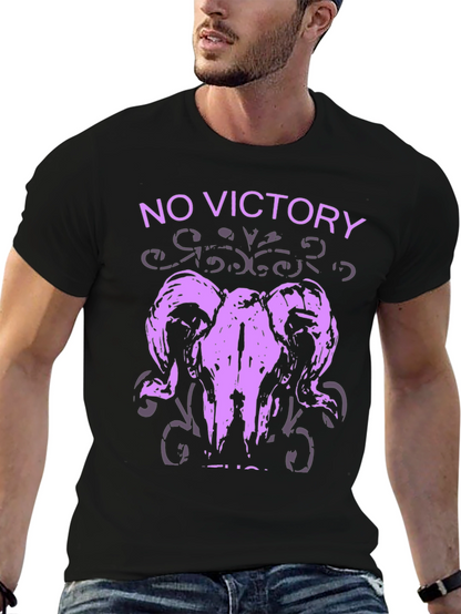 No Victory Ram Skull Graphic T-Shirt