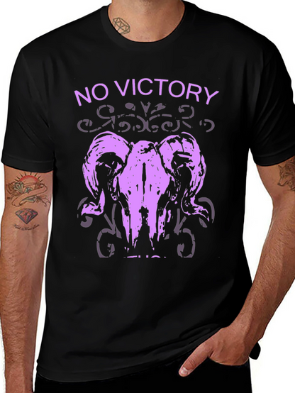No Victory Ram Skull Graphic T-Shirt