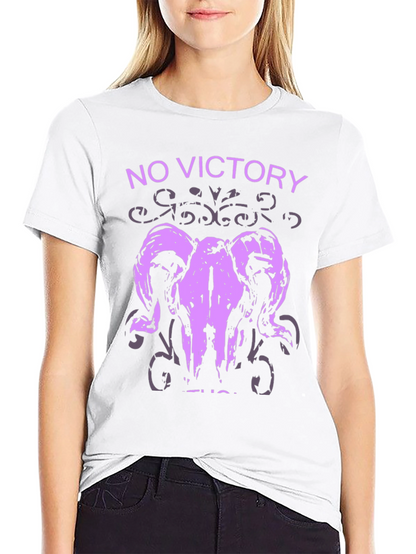 No Victory Ram Skull Graphic T-Shirt