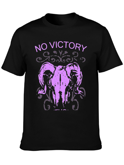 No Victory Ram Skull Graphic T-Shirt