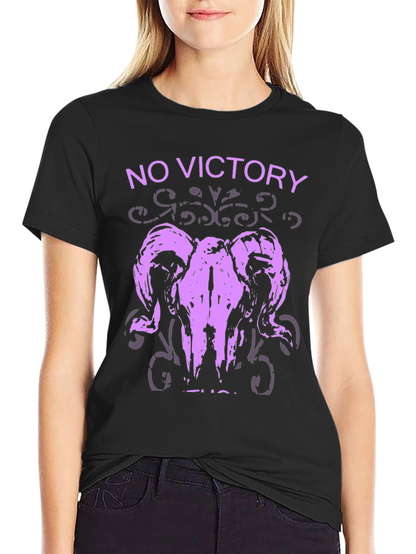 No Victory Ram Skull Graphic T-Shirt