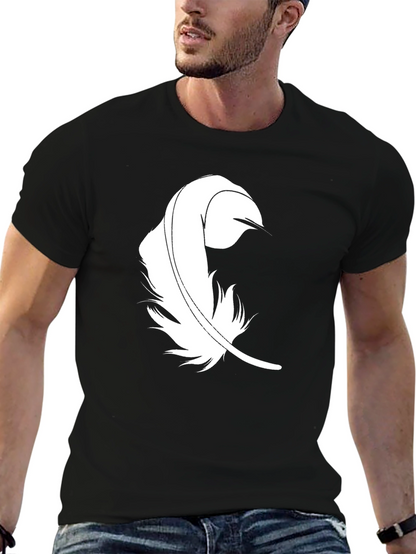 Feather Graphic Black T-Shirt