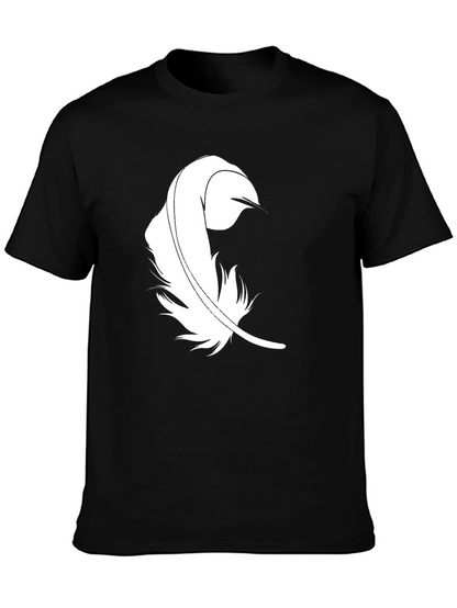 Feather Graphic Black T-Shirt