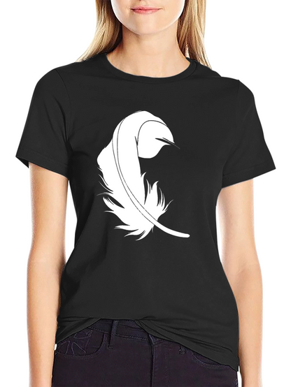 Feather Graphic Black T-Shirt