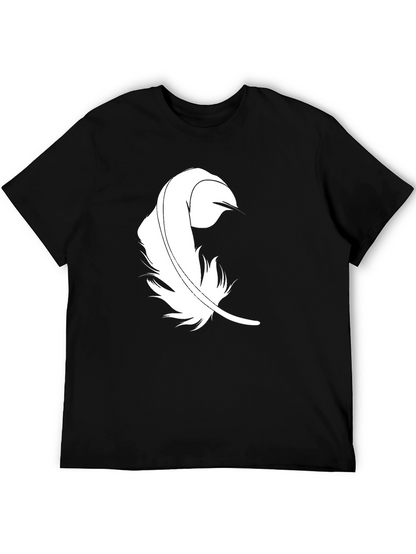 Feather Graphic Black T-Shirt