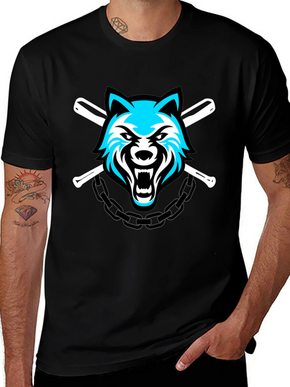 Wolf Baseball Team T-Shirt - Black