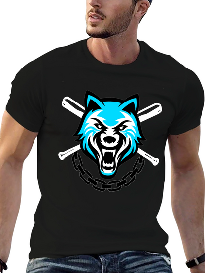 Wolf Baseball Team T-Shirt - Black